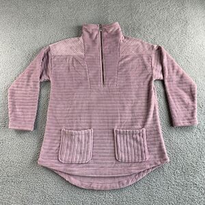 NEW Soft Surroundings Sweater Womens Medium Purple Fleece Over The Moon Pullover